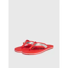 CALVIN KLEIN - Sandalias Rojas Con Detalles Metálicos