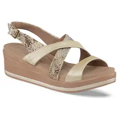 CROYDON - Sandalias Tacón Elda Oro para Mujer