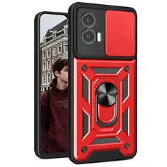 GENERICO - Funda Estuche Case Slider Compatible Con Motorola G85 5G Rojo
