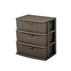 PLASTICOS MQ - Comoda Para Almacenamiento 3 Cajones Tipo Crochet Marca Mq