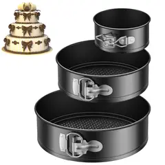 GENERICO - Molde Para Tortas Set X3 Unidades Redondos Antiadherente