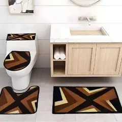 MITAPETE COM - Juego De Baño 4 Piezas Antideslizante Cafe Tapetes Para Baño