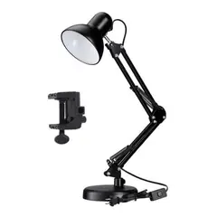 SEISA - Lámpara De Escritorio Articulada Pie Más Soporte Color Negra