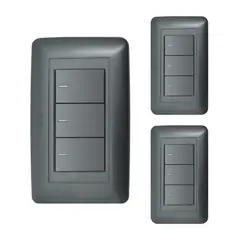 VCP - Interruptor Triple Conmutable Amanecer Negro Mate X 3