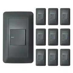 VCP - Interruptor Sencillo Conmutable Amanecer Negro Mate X 10
