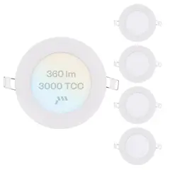 VCP - Panel Led 6w Incrustar Embutir Luz Cálida Pack X 5 Certifica