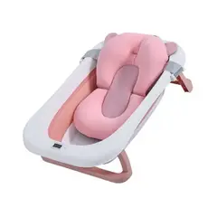 KIDSHOP - Bañera Plegable Termometro Cojin Malla BZ-205 Rosa