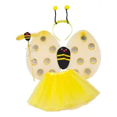 GENERICO - Disfraz Abeja Falda Alas Diadema Varita Niñas Halloween