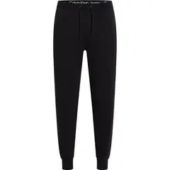 CALVIN KLEIN - Jogger negro con cintas laterales y logo repetitivo