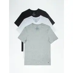 TOMMY HILFIGER - Pack 3 Camisetas negra Cuello en V con logo