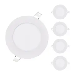VCP - Panel Led 6w Incrustar Embutir Luz Neutra Pack X 5 Certifica