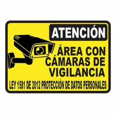GENERICO - Señalización Aviso Metálico Atención Cámara 20x15 cms