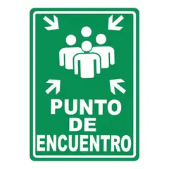 GENERICO - Señalización Aviso Metálico Punto De Encuentro 20x15 Cms