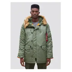 ALPHA INDUSTRIES - Chaqueta de Invierno N-3B Slim Fit Parka