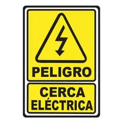GENERICO - Señalización Aviso Metálico Peligro Cerca Eléctrica 20x15 Cm