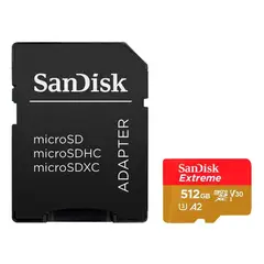 SANDISK - Tarjeta Micro SDXC 512GB Extreme 4K U3 A2 190MBS