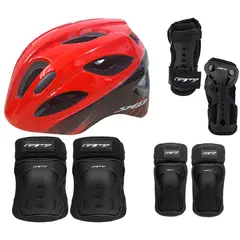 ON TRAIL - Casco + Protectores Niño Niña Bicicleta Patinaje Monopatin