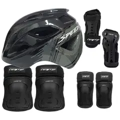 ON TRAIL - Casco + Protectores Niño Niña Bicicleta Patinaje Monopatin