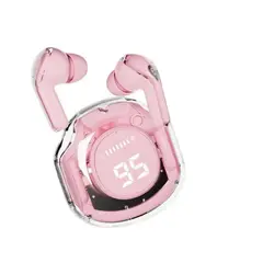 ZHOPI CO - Audifonos Bluetooth Ultrapods 5.3 Pro Inalambricos Rosa Transparente