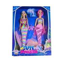 DAYOSHOP - Muñeca Sirena Princesa Cola Sirena Accesorios Juguete Niña