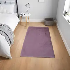 MITAPETE COM - Tapete Alfombra Pie De Cama Piel Sintetica Conejo 50 X 80 cms Rosa