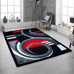 GENERICO - Tapete Antideslizante Pie De Cama Moderno 80 X 120 cms Rojo