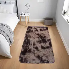 MITAPETE COM - Tapete Alfombra Pie De Cama Peludo 60 X 110 cms Café Matizado