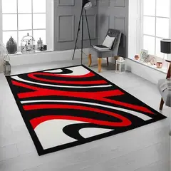 MITAPETE COM - Tapete Antideslizante Pie De Cama Moderno 80 X 120 cms Rojo