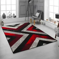 MITAPETE COM - Tapete Antideslizante Pie De Cama Moderno 80 X 120 cms Rojo