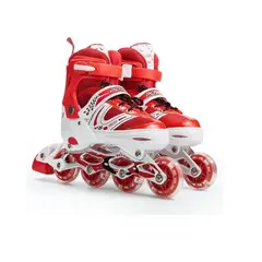 KIDSHOP - Patines Semiprofesionales Niño Kit Protección ROJO M 35-38