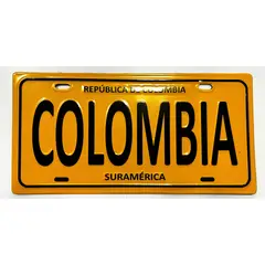 GENERICO - PLACA DECORATIVA METALICA DE AUTO, COLOMBIA