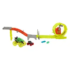 HOT WHEELS - Monster Trucks Pista Recarga Energía Y Destruye