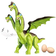 GENERICO - Dinosaurio Dragón 3 Cabezas con Luces y Sonido