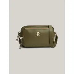 TOMMY HILFIGER - Bolso verde cruzado suave de estilo funcional