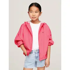 TOMMY HILFIGER - Chaqueta Niña Rosa Essential Ligera Con Gorro