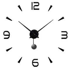 COOL TIME RELOJES - RELOJ 3D CON PENDULO TAMAÑO 100X100 DISEÑO GOTAS NEGRO