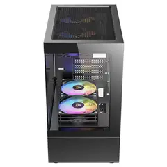 GENERICO - Chasis Antec Cx200m Elite Vidrio Templado + 5 Rgb Fijo Negro