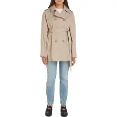 TOMMY HILFIGER - Gabardina beige corta repelente al agua