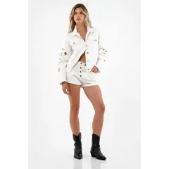 TENNIS - Chaqueta crudo oversize para mujer