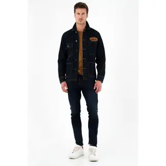 TENNIS - Abrigo azul con bolsillos de parche para hombre