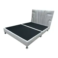 DORMIPUFF - Base Cama mas Cabecero Queen 160cm Gris Diseño Sas