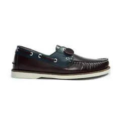 HERREROS - Zapato Hombre Mocasín -Herreros- Apache Coñac Azul
