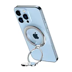 GENERICO - Soporte Anillo Mágnetico Tripode Celular Metalico Escritorio Plateado