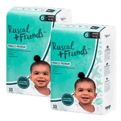 RASCALS - Pañales Talla 6 16+ Kg x 2 Paquetes