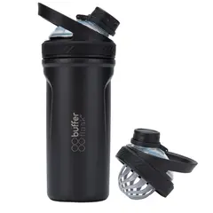 BUFFER FLASK - Termo Shaker Buffer Mezclador Proteina Acero Inoxidable - Negro