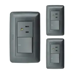 VCP - Interruptor + Toma Negro Electric Línea Amanecer X 3