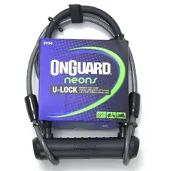 ONGUARD - Candado En U Llave Y Guaya NEON U-LOCK DT 8154 Negro