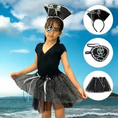 COMPRALOENCASA COM - Disfraz Pirata Negro Infantil Tutú Diadema Halloween OF-1506