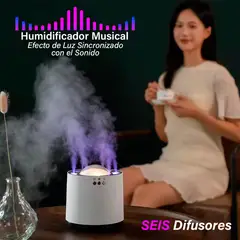 COMPRALOENCASA COM - Humidificador Ritmo Musical LED 6 Difusores Aromas Luminoso DQ703