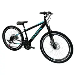SFORZO - Bicicleta MTB Rin 24 F.Disco Shimano 21 - Negro Aguamarina